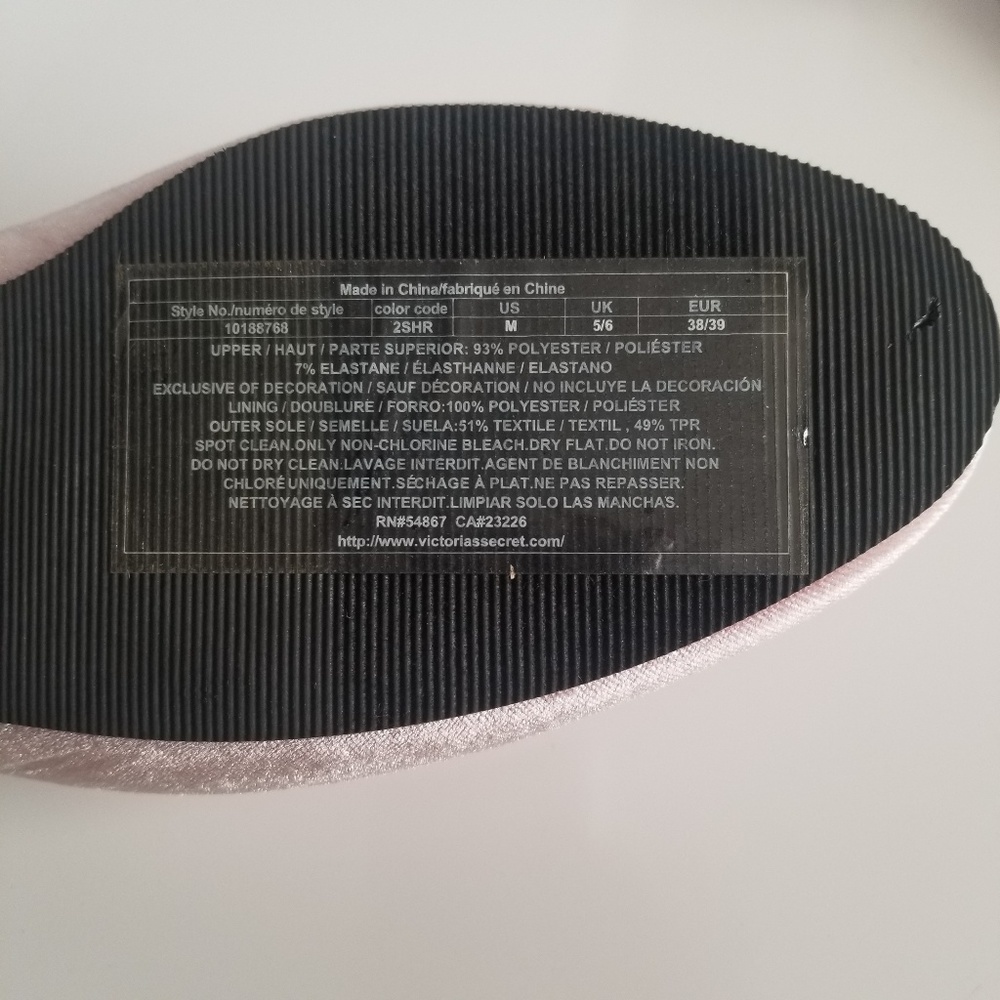 Victoria's Secret Pink Velvet Rhinestone Slippers - Picture 6 of 8